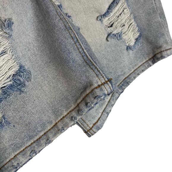 Asos Design Men's Slim Denim Shorts Distressed With Rips Light Wash Blue W30 NWT - Picture 12 of 16